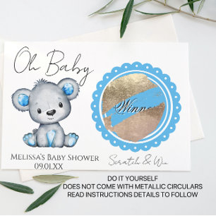 Oh Baby Beer Jongen Baby Shower DIY Krabkaart Aankondigingskaart