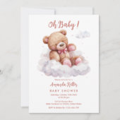 Oh Baby! Beer op Cloud Baby shower Invitation Kaart (Voorkant)