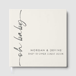 Oh Baby Beige Baby Shower Guest Book Gastenboek