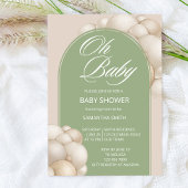 Oh baby beige ballonboog minimalistisch simpel kaart