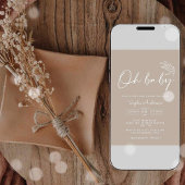 Oh Baby Beige Genderneutraal Modern Baby shower Kaart