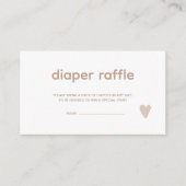 Oh Baby Beige Neutral Diaper Raffle Informatiekaartje (Voorkant)