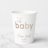 Oh Baby Beige Neutral Papieren Bekers (Achterkant)