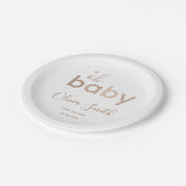Oh Baby Beige Neutral Papieren Bordje (Gekanteld)