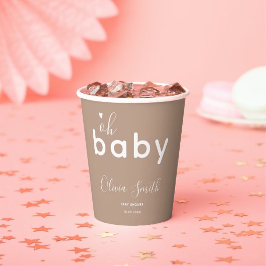 Oh Baby Beige Papieren Bekers (Insitu)