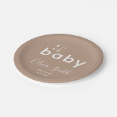 Oh Baby Beige Papieren Bordje (Gekanteld)