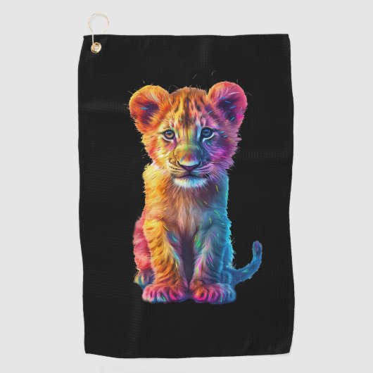 Oh Baby Big Cat Cub Golfhanddoek (Voorkant)