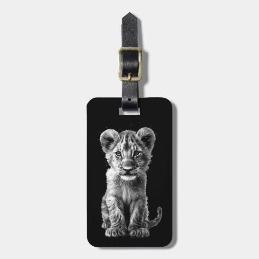 Oh Baby Big Cat Cub Grey Bagagelabel (Voorkant verticaal)