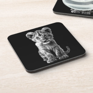 Oh Baby Big Cat Cub Grey Bier Onderzetter