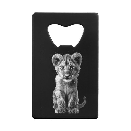 Oh Baby Big Cat Cub Grey Creditkaart Flessenopener (Voorkant)