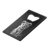 Oh Baby Big Cat Cub Grey Creditkaart Flessenopener (Achterkant Gekanteld)