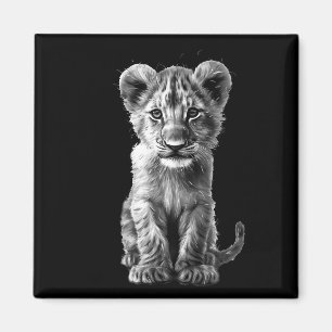 Oh Baby Big Cat Cub Grey Magneet