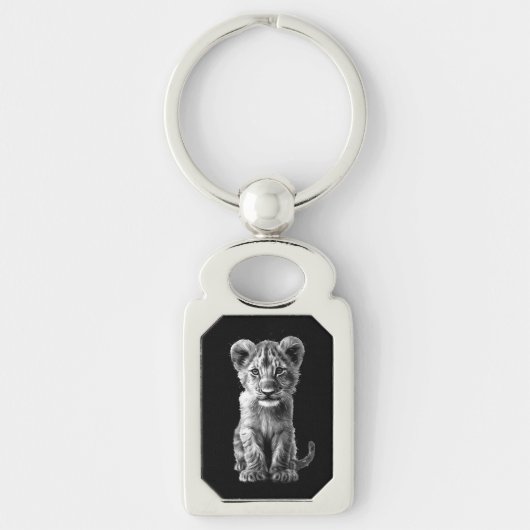 Oh Baby Big Cat Cub Grey Sleutelhanger (Voorkant)