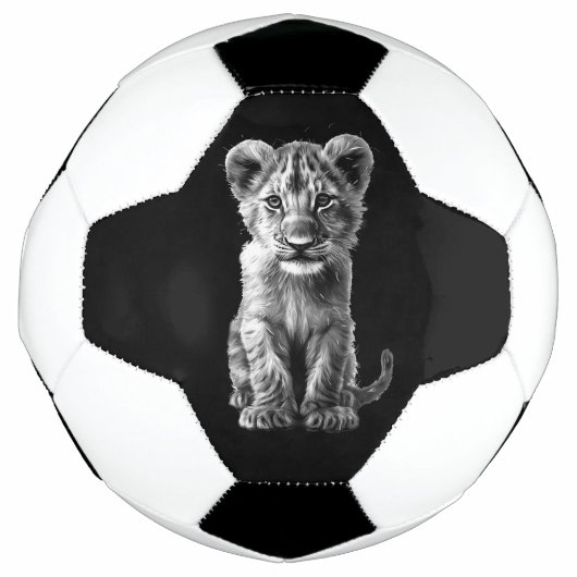 Oh Baby Big Cat Cub Grey Voetbal (Voorkant)