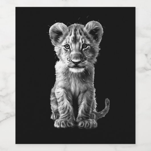 Oh Baby Big Cat Cub Grey Wijn Etiket (Enkel label)