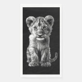 Oh Baby Big Cat Cub Grijs Zwart Servet (Voorkant)