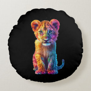 Oh Baby Big Cat Cub Rond Kussen