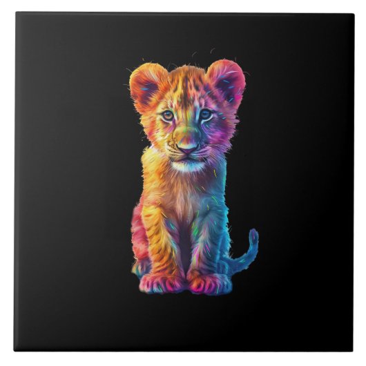 Oh Baby Big Cat Cub Tegeltje (Voorkant)