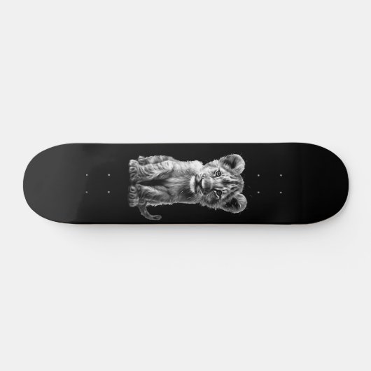Oh Baby Big Cat Cub Zwart Persoonlijk Skateboard (Horizontaal)