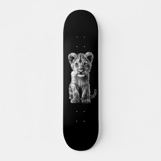 Oh Baby Big Cat Cub Zwart Persoonlijk Skateboard (Voorkant)