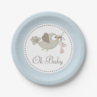 Oh Baby Bird Blauwe Baby Shower