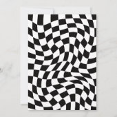 Oh Baby! Black Checkered Modern Baby Shower  Kaart (Achterkant)
