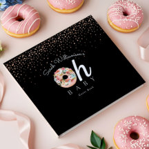 Oh Baby Black Floral Botanical Donut Baby shower