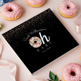 Oh Baby Black Floral Botanical Donut Baby shower Gastenboek