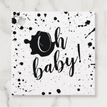 Oh Baby Black Paint Splatter Unisex Baby shower