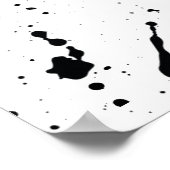Oh Baby Black + White Splatter Unisex Baby shower Poster (Hoek)