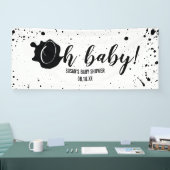 Oh Baby Black + White Splatter Unisex Baby shower Spandoek (Beurs)