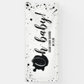 Oh Baby Black + White Splatter Unisex Baby shower Spandoek (Verticaal)