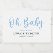 Oh Baby Blauw Mini Mousserende Wijnfles Etiket (Enkel label)