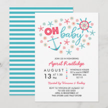 Oh Baby Blauw & Rood Nautisch Baby shower