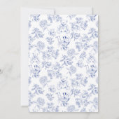 Oh baby blauw schommelpaard schets baby shower kaart (Achterkant)