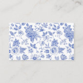 Oh baby blauw toile baby shower luier verloting informatiekaartje (Achterkant)