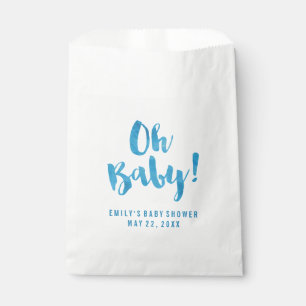 Oh Baby Blauwe Aquarel Baby Borrel Bedankzakje