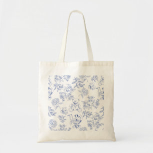 Oh baby blauwe schommelpaard schets baby shower tote bag