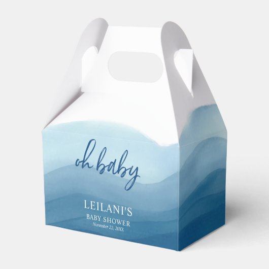 Oh Baby Blauwe Waterverf Ombre Bedankdoosjes (Achterkant)