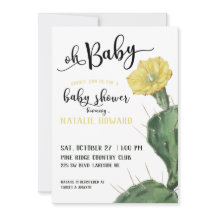 Oh Baby Bloemen Succulent Baby shower Invitation