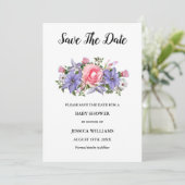 "Oh baby" Bloemenarrangement Baby shower Save The Date (Staand voorkant)
