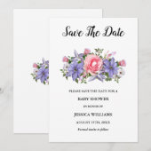 "Oh baby" Bloemenarrangement Baby shower Save The Date (Voorkant / Achterkant)