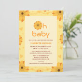 Oh baby bloemenschattig baby shower kaart (Staand voorkant)