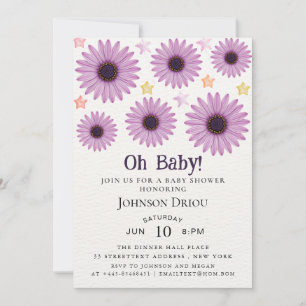 Oh Baby Bloemige Baby Shower Uitnodiging