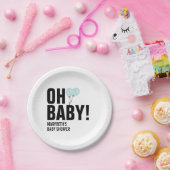 Oh Baby Blue ballonpapier Baby shower Bord (Feest)