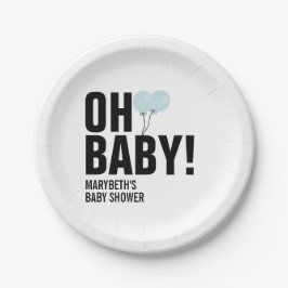 Oh Baby Blue ballonpapier Baby shower Bord