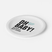 Oh Baby Blue ballonpapier Baby shower Bord (Gekanteld)
