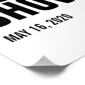 Oh Baby Blue Balloon Baby shower Welkomstteken Poster (Hoek)