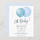 Oh Baby Blue Balloons Baby shower (Voorkant / Achterkant)