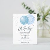 Oh Baby Blue Balloons Baby shower (Staand voorkant)